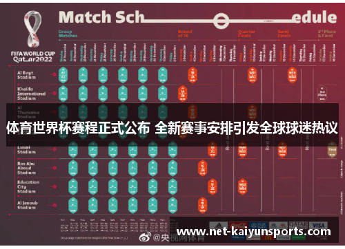 体育世界杯赛程正式公布 全新赛事安排引发全球球迷热议